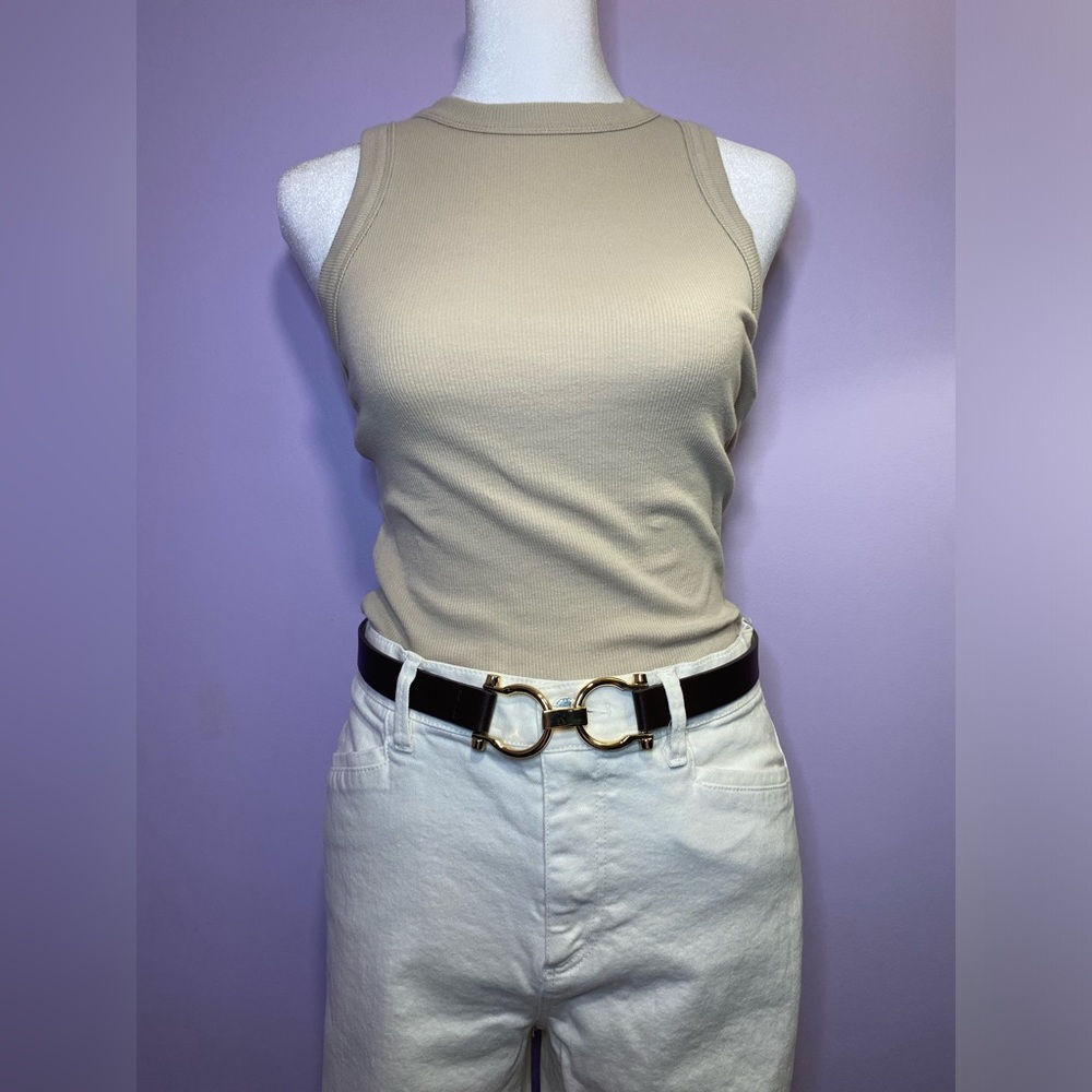⭐️BOGO⭐️ Ann Taylor Factory off white high-waisted, wide-leg, cropped jeans - Picture 2 of 11